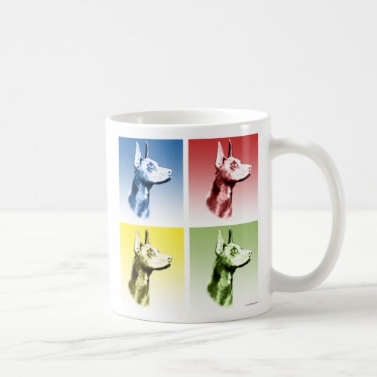 Doberman Pinscher Pop Art Kaffeetasse (Rechts)