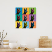 Doberman Pinscher Pop-Art-Poster Poster (Küche)