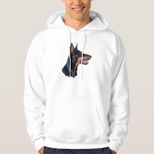 Doberman Pinscher Profil Hoodie (Vorderseite)