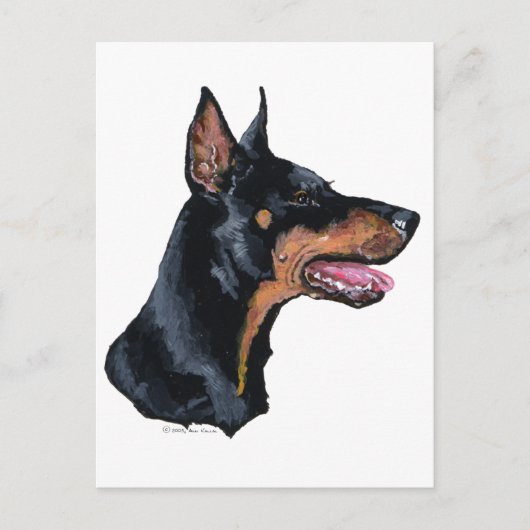 Doberman Pinscher Profil Postkarte (Vorderseite)