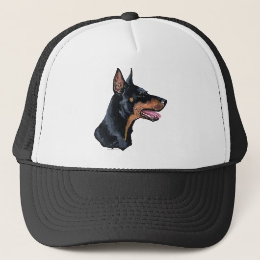 Doberman Pinscher Profil Truckerkappe (Vorderseite)