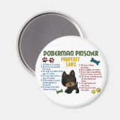 Doberman Pinscher Property Laws 4 Magnet (Vorderseite/Rückseite)