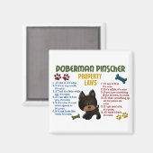 Doberman Pinscher Property Laws 4 Magnet (Vorderseite/Rückseite)
