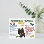 Doberman Pinscher Property Laws 4 Postkarte (Stehend Vorderseite)