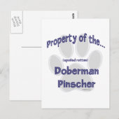 Doberman Pinscher Property Postkarte (Vorne/Hinten)