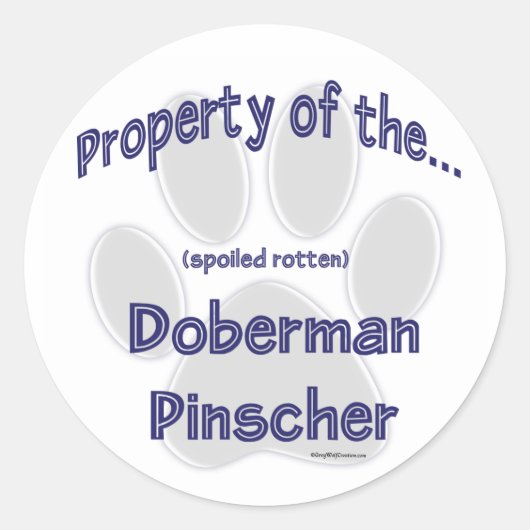Doberman Pinscher Property Sticker (Vorderseite)