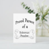 Doberman Pinscher Proud Parent Postkarte (Stehend Vorderseite)