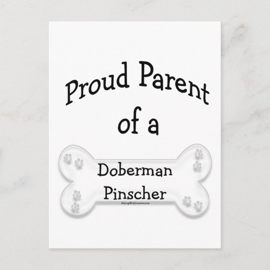 Doberman Pinscher Proud Parent Postkarte (Vorderseite)