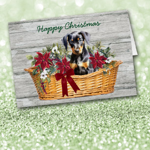 Doberman Pinscher Puppy Basket Holiday