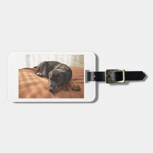 Doberman-pinscher-Puppy Gepäckanhänger (Vorderseite horizontal)