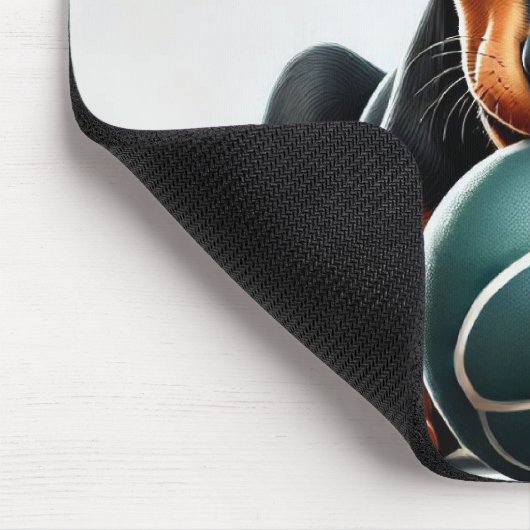 Doberman Pinscher Puppy hält einen Ball Mousepad (Ecke)
