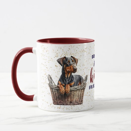 Doberman Pinscher Puppy Kisses Fix Alles Tasse (Links)