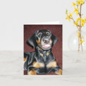 Doberman Pinscher Puppy - leere Note Card Karte (Gelbe Blume)