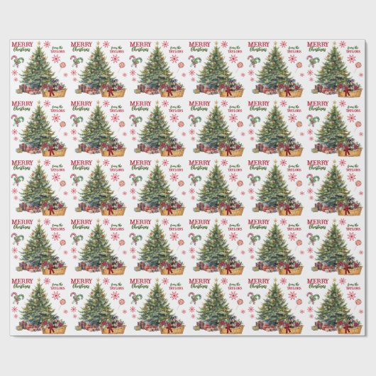 Doberman Pinscher Puppy unter dem Baum Geschenkpapier (Flach)