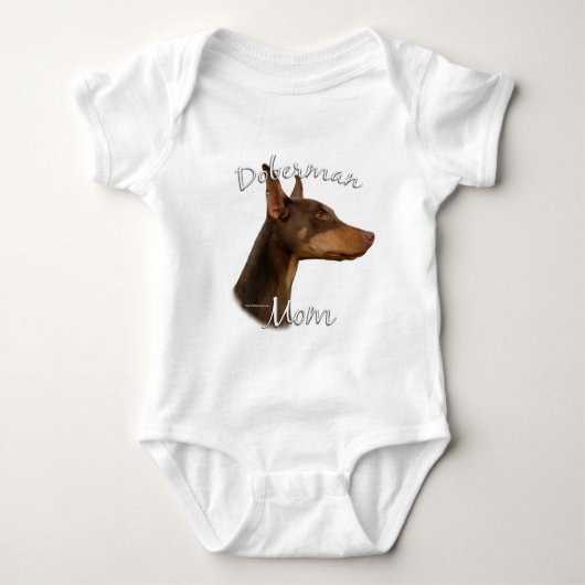 Doberman Pinscher (rot) Mama 2 Baby Strampler (Vorderseite)