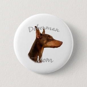 Doberman Pinscher (rot) Mama 2 Button