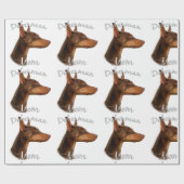 Doberman Pinscher (rot) Mama 2 Geschenkpapier (Flach)