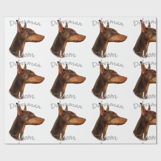 Doberman Pinscher (rot) Mama 2 Geschenkpapier (Flach)