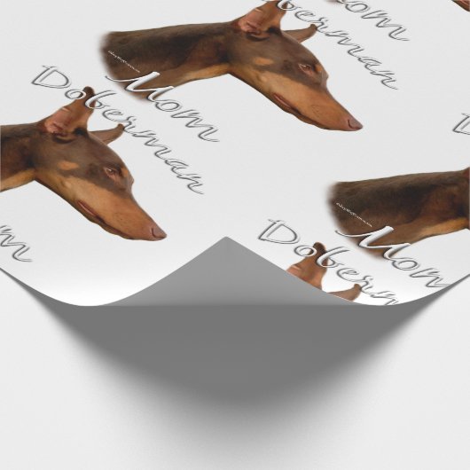 Doberman Pinscher (rot) Mama 2 Geschenkpapier (Ecke)