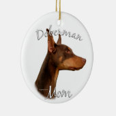 Doberman Pinscher (rot) Mama 2 Keramik Ornament (Rechts)