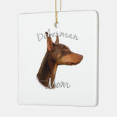 Doberman Pinscher (rot) Mama 2 Keramikornament (Links)