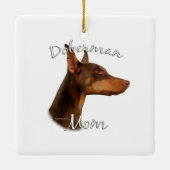 Doberman Pinscher (rot) Mama 2 Keramikornament (Rückseite)