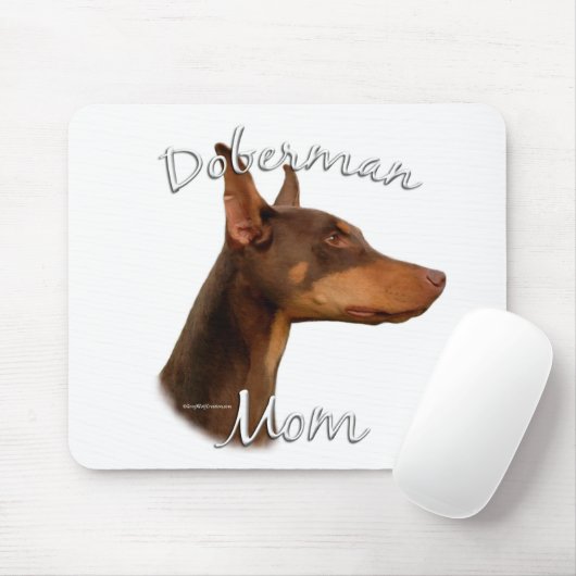 Doberman Pinscher (rot) Mama 2 Mousepad (Mit Mouse)