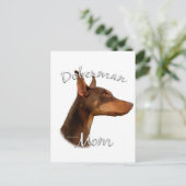 Doberman Pinscher (rot) Mama 2 Postkarte (Stehend Vorderseite)