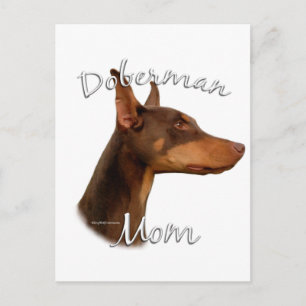 Doberman Pinscher (rot) Mama 2 Postkarte