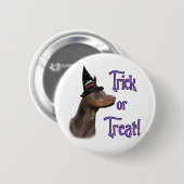 Doberman Pinscher (rot) Trick Button (Vorne & Hinten)