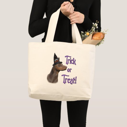 Doberman Pinscher (rot) Trick Jumbo Stoffbeutel (Vorderseite (Produkt))