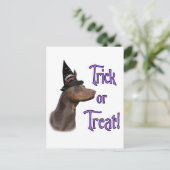 Doberman Pinscher (rot) Trick Postkarte (Stehend Vorderseite)