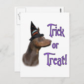 Doberman Pinscher (rot) Trick Postkarte (Vorne/Hinten)