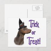 Doberman Pinscher (rot) Trick Postkarte (Vorne/Hinten)