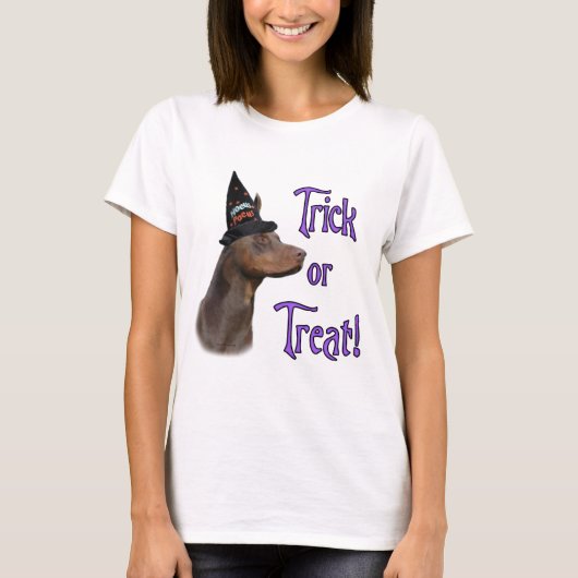 Doberman Pinscher (rot) Trick T-Shirt (Vorderseite)