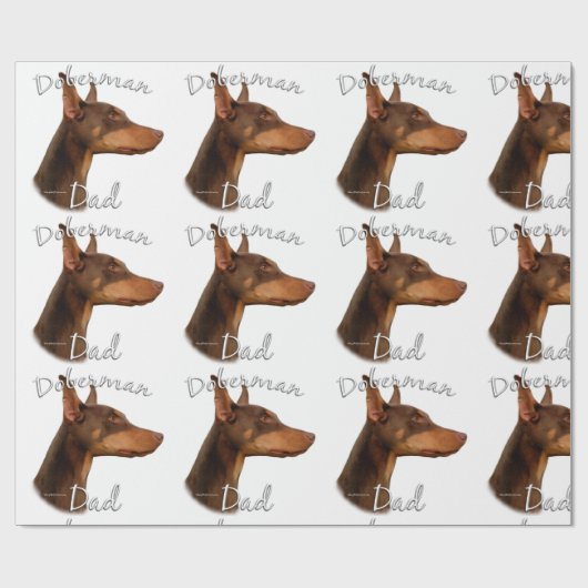 Doberman Pinscher (rot) Vater 2 Geschenkpapier (Flach)