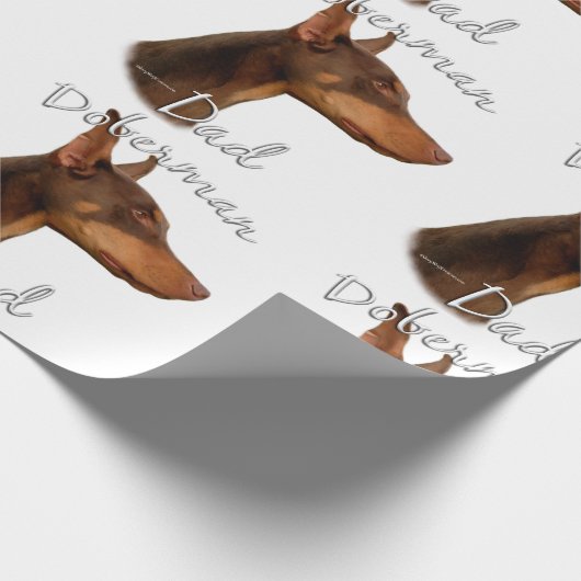 Doberman Pinscher (rot) Vater 2 Geschenkpapier (Ecke)