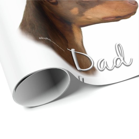 Doberman Pinscher (rot) Vater 2 Geschenkpapier (Rolleneckpunkt)