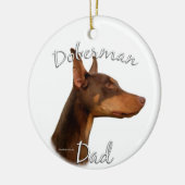 Doberman Pinscher (rot) Vater 2 Keramik Ornament (Links)