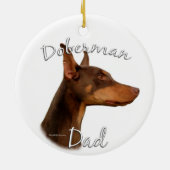 Doberman Pinscher (rot) Vater 2 Keramik Ornament (Hinten)