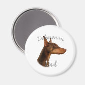 Doberman Pinscher (rot) Vater 2 Magnet (Vorderseite/Rückseite)