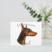 Doberman Pinscher (rot) Vater 2 Postkarte (Stehend Vorderseite)
