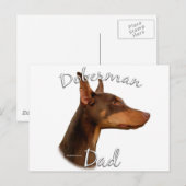 Doberman Pinscher (rot) Vater 2 Postkarte (Vorne/Hinten)