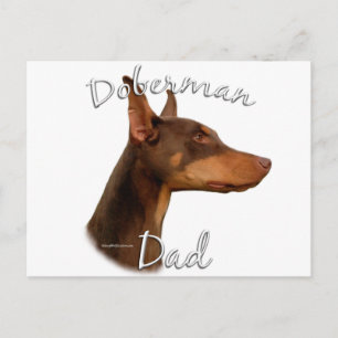 Doberman Pinscher (rot) Vater 2 Postkarte