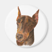 Doberman Pinscher Round Magnet (Vorne)