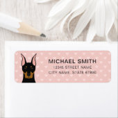 Doberman Pinscher Rücksendeadressen-Aufklebers (Insitu)