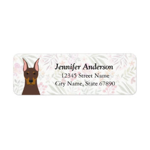 Doberman Pinscher Rücksendeadressen-Aufklebers