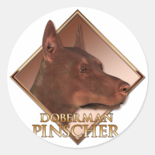 Doberman Pinscher Runder Aufkleber