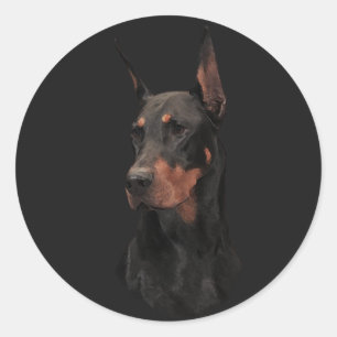 Doberman Pinscher Runder Aufkleber