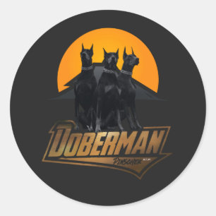 Doberman Pinscher Runder Aufkleber